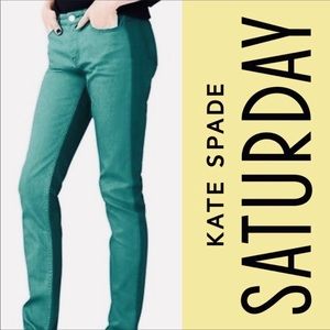 Kate Spade Saturday Two Tone Green Skinny Jeans